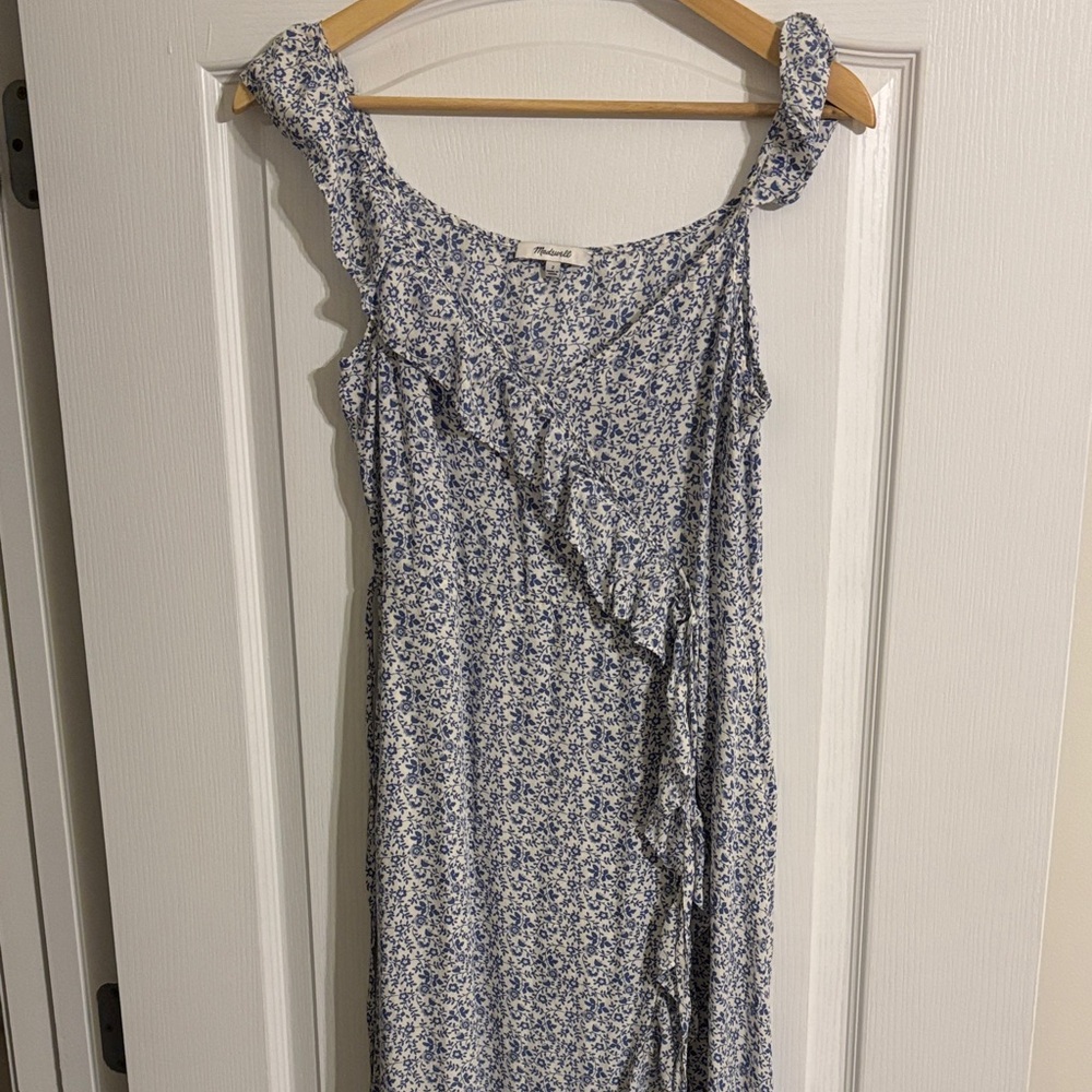 Madewell Ruffled Wrap Dress in Americana Floral